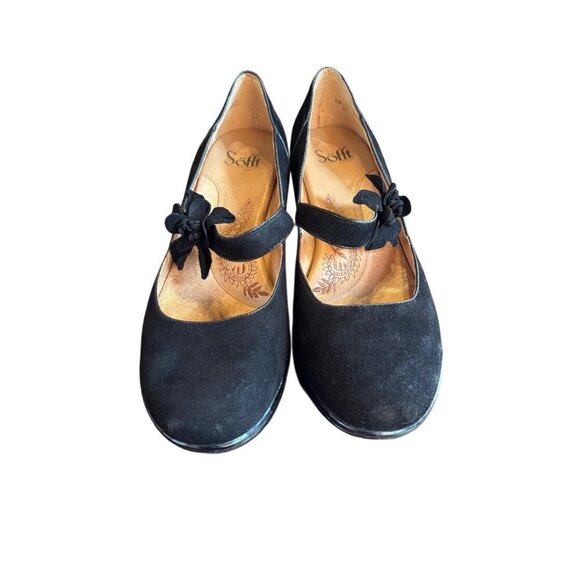 Sofft Navy Blue Suede Mary Janes Kitten Heels (Thick Heel), Sz 9.5, Retro Vibes - Picture 3 of 5